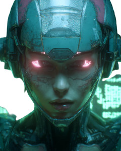 Cyberpunk Anime Cyborg Vinyl Car Decal Sticker – Waterproof & UV-Resistant 