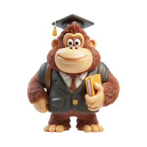 Graduating Orangutan Vinyl Car Decal Sticker – Waterproof & UV-Resistant 