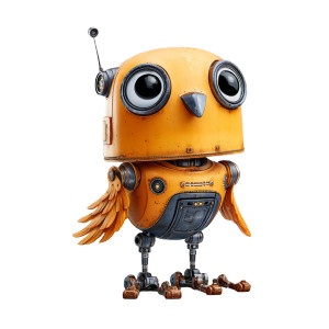 Cartoon Robot Bird Vinyl Car Decal Sticker – Waterproof & UV-Resistant 