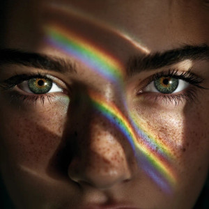 Rainbow Reflection Eyes V2 Vinyl Car Decal Sticker – Waterproof & UV-Resistant 