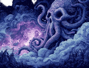 Cosmic Horror Pixel Vinyl Car Decal Sticker – Waterproof & UV-Resistant 