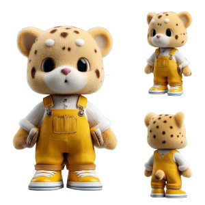 Yellow Cheetah Figure Vinyl Car Decal Sticker – Waterproof & UV-Resistant 