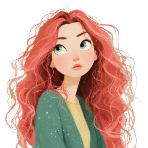 Pink-Haired Cartoon Girl V2 Vinyl Car Decal Sticker – Waterproof & UV-Resistant 