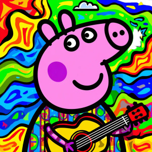 Psychedelic Peppa Pig Vinyl Car Decal Sticker – Waterproof & UV-Resistant  Psychedelic Peppa Pig Vinyl Car Decal Sticker – Waterproof & UV-Resistant