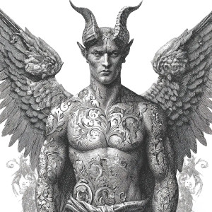 Floral Demon Portrait Vinyl Car Decal Sticker – Waterproof & UV-Resistant 