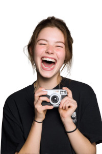 Laughing Teen With Camera Vinyl Car Decal Sticker – Waterproof & UV-Resistant Laughing Teen With Camera Vinyl Car Decal Sticker – Waterproof & UV-Resistant
