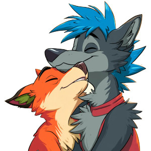 Affectionate Wolf & Fox Vinyl Car Decal Sticker – Waterproof & UV-Resistant 