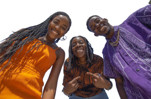 Group Pose Smiling Vinyl Car Decal Sticker – Waterproof & UV-Resistant 