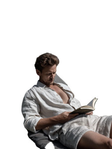 Man Reading Relaxed Vinyl Car Decal Sticker – Waterproof & UV-Resistant Man Reading Relaxed Vinyl Car Decal Sticker – Waterproof & UV-Resistant