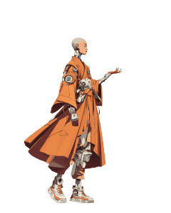 Futuristic Monk Mandala Vinyl Car Decal Sticker – Waterproof & UV-Resistant 