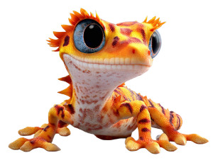 Cute Crested Gecko Vinyl Car Decal Sticker – Waterproof & UV-Resistant 