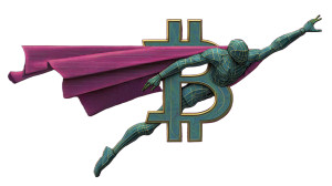 Flying Bitcoin Superhero V2 Vinyl Car Decal Sticker – Waterproof & UV-Resistant 