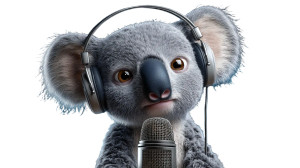 Podcasting Koala-Baby Vinyl Car Decal Sticker – Waterproof & UV-Resistant 