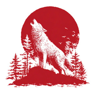 Howling Wolf Pictogram Vinyl Car Decal Sticker – Waterproof & UV-Resistant 