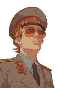 Soviet Officer Anime Vinyl Car Decal Sticker – Waterproof & UV-Resistant 