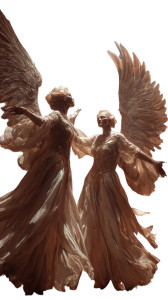 Celestial Angels Dancing Vinyl Car Decal Sticker – Waterproof & UV-Resistant 