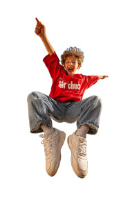 Joyful Jumping Boy V2 Vinyl Car Decal Sticker – Waterproof & UV-Resistant 