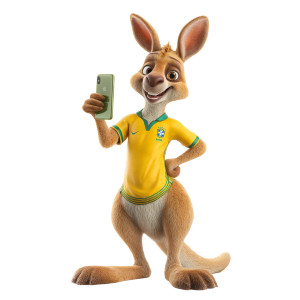 Brazil Kangaroo Mascot Vinyl Car Decal Sticker – Waterproof & UV-Resistant 