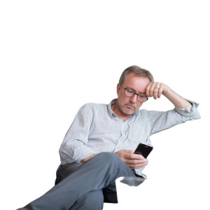 Bored Middle-Aged Man Vinyl Car Decal Sticker – Waterproof & UV-Resistant 