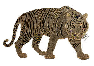 Golden Tiger V2 Vinyl Car Decal Sticker – Waterproof & UV-Resistant 