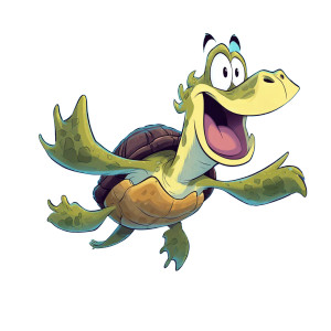 Groovy Archelon Caricature Vinyl Car Decal Sticker – Waterproof & UV-Resistant 