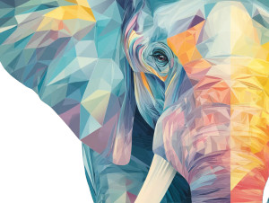 Geometric Elephant Head Vinyl Car Decal Sticker – Waterproof & UV-Resistant 