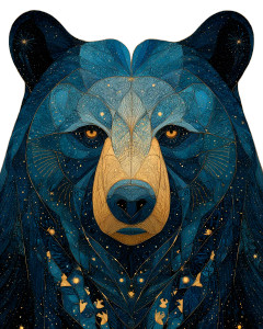 Galactic Black Bear V2 Vinyl Car Decal Sticker – Waterproof & UV-Resistant 
