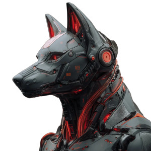 Cyber Wolf Robot Vinyl Car Decal Sticker – Waterproof & UV-Resistant 