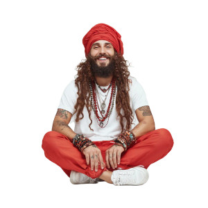 Cheerful Hippie Man Vinyl Car Decal Sticker – Waterproof & UV-Resistant 