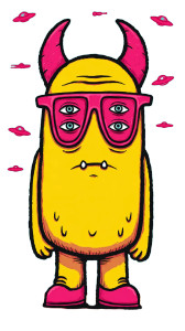 Yellow Monster Illustration V2 Vinyl Car Decal Sticker – Waterproof & UV-Resistant 