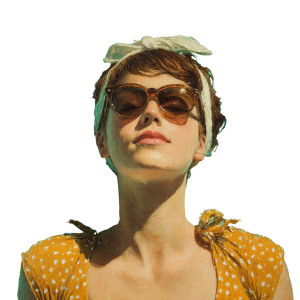 1950S Sunbathing Woman Vinyl Car Decal Sticker – Waterproof & UV-Resistant 