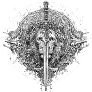 Lion'S Compass Sword Vinyl Car Decal Sticker – Waterproof & UV-Resistant 