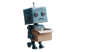 Sad Departure Robot Vinyl Car Decal Sticker – Waterproof & UV-Resistant 