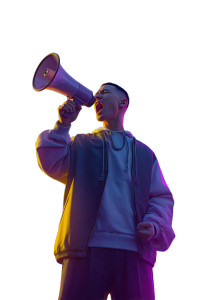 Shouting Futuristic Man Vinyl Car Decal Sticker – Waterproof & UV-Resistant 