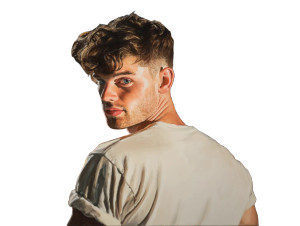 Young Man Smiling V6 Vinyl Car Decal Sticker – Waterproof & UV-Resistant 