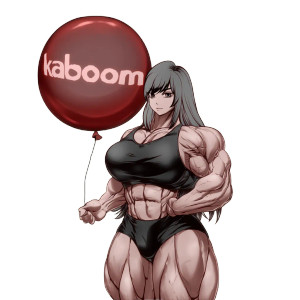 Muscular Anime Woman V14 Vinyl Car Decal Sticker – Waterproof & UV-Resistant 