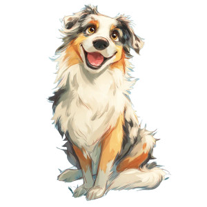 Cartoon Australian Shepherd Vinyl Car Decal Sticker – Waterproof & UV-Resistant 
