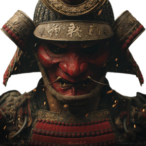 Samurai Warlord Portrait Vinyl Car Decal Sticker – Waterproof & UV-Resistant 