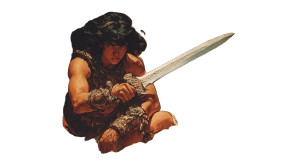 Brawny Barbarian Swordswoman Vinyl Car Decal Sticker – Waterproof & UV-Resistant 
