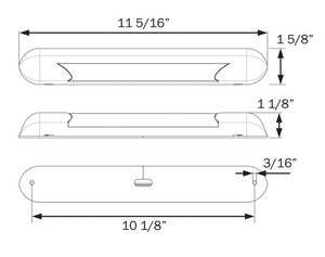 Optronics Opti-Brite LED Awning Strip Light | Sealed Waterproof | Low Profile 11-Inch | White 171 Lumens | 12V