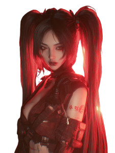 Cyberpunk Bodyguard Girl V2 Vinyl Car Decal Sticker – Waterproof & UV-Resistant 