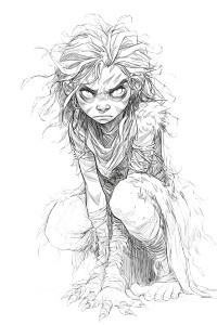 Feral Girl Sketch Vinyl Car Decal Sticker – Waterproof & UV-Resistant 