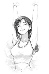 Anime Tifa Sketch Vinyl Car Decal Sticker – Waterproof & UV-Resistant 