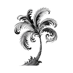 Ornamental Palm Tree Vinyl Car Decal Sticker – Waterproof & UV-Resistant 