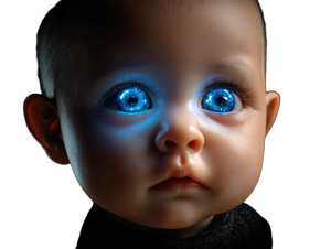 Glowing-Eyed Baby V2 Vinyl Car Decal Sticker – Waterproof & UV-Resistant Glowing-Eyed Baby V2 Vinyl Car Decal Sticker – Waterproof & UV-Resistant