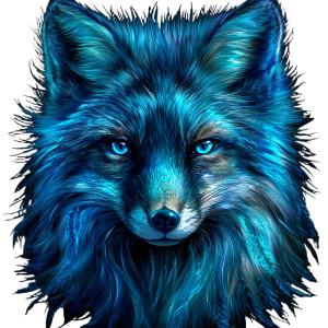 Majestic Blue Fox Vinyl Car Decal Sticker – Waterproof & UV-Resistant 