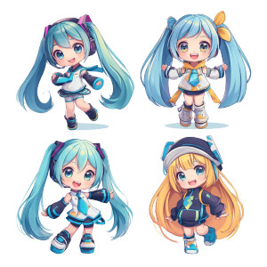 Anime Chibi Girls Vinyl Car Decal Sticker – Waterproof & UV-Resistant 