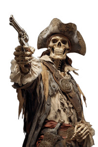 Skeleton Pirate V4 Vinyl Car Decal Sticker – Waterproof & UV-Resistant 