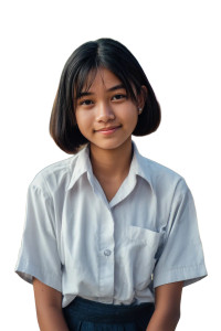 Thai Schoolgirl Portrait V2 Vinyl Car Decal Sticker – Waterproof & UV-Resistant 