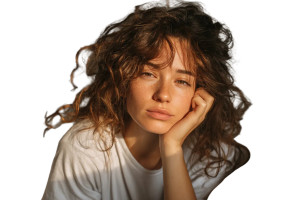 Tired Young Woman V3 Vinyl Car Decal Sticker – Waterproof & UV-Resistant 